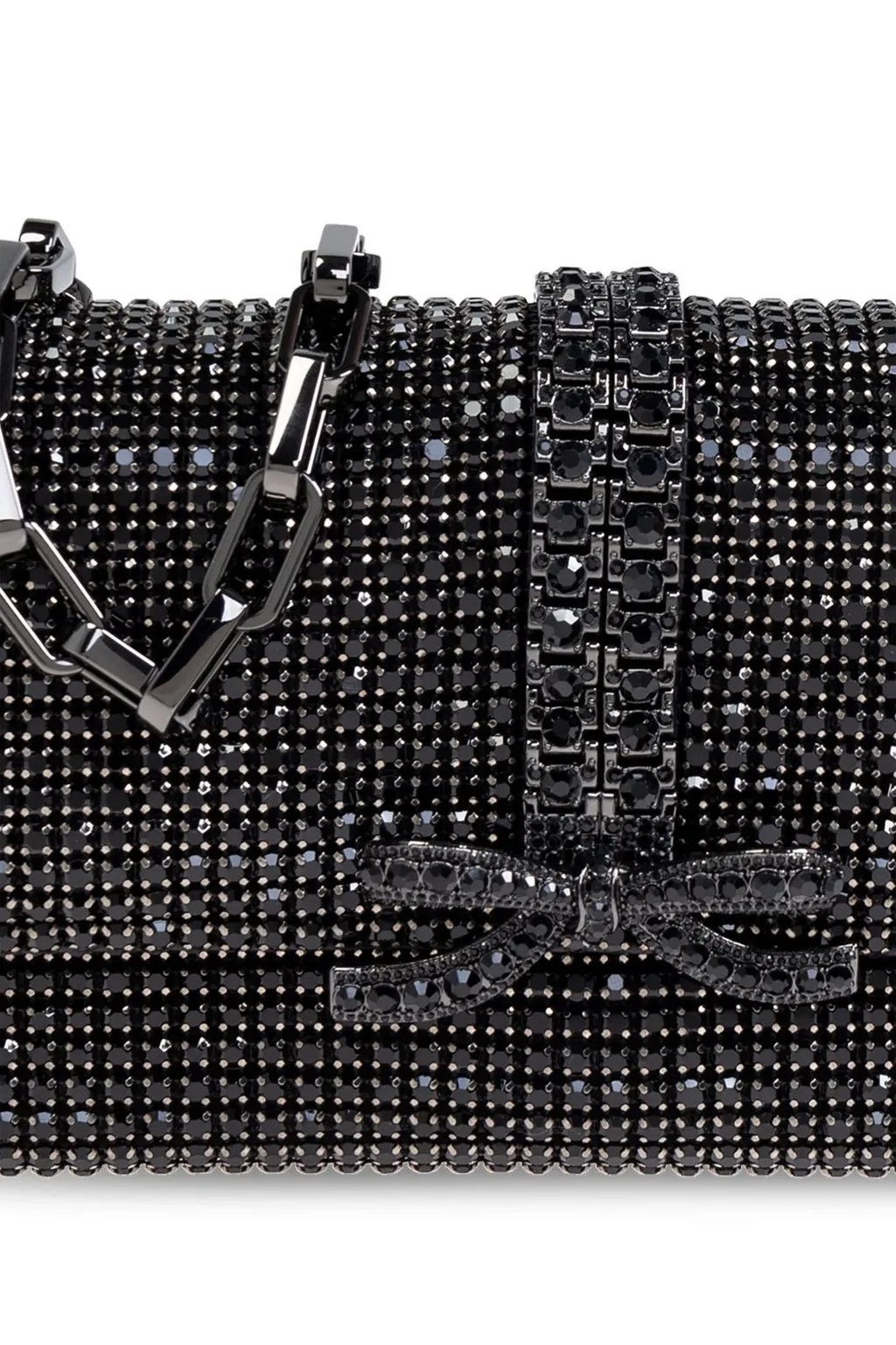 Self-Portrait Bow Detailed Embellished Top Handle Bag