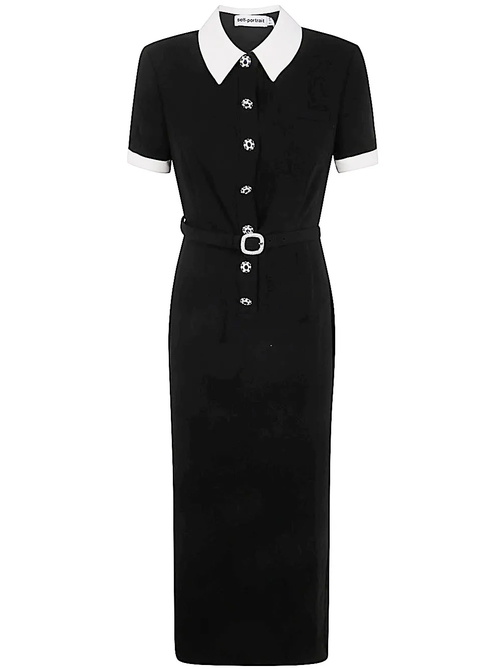 Self-Portrait Crepe Collared Dress