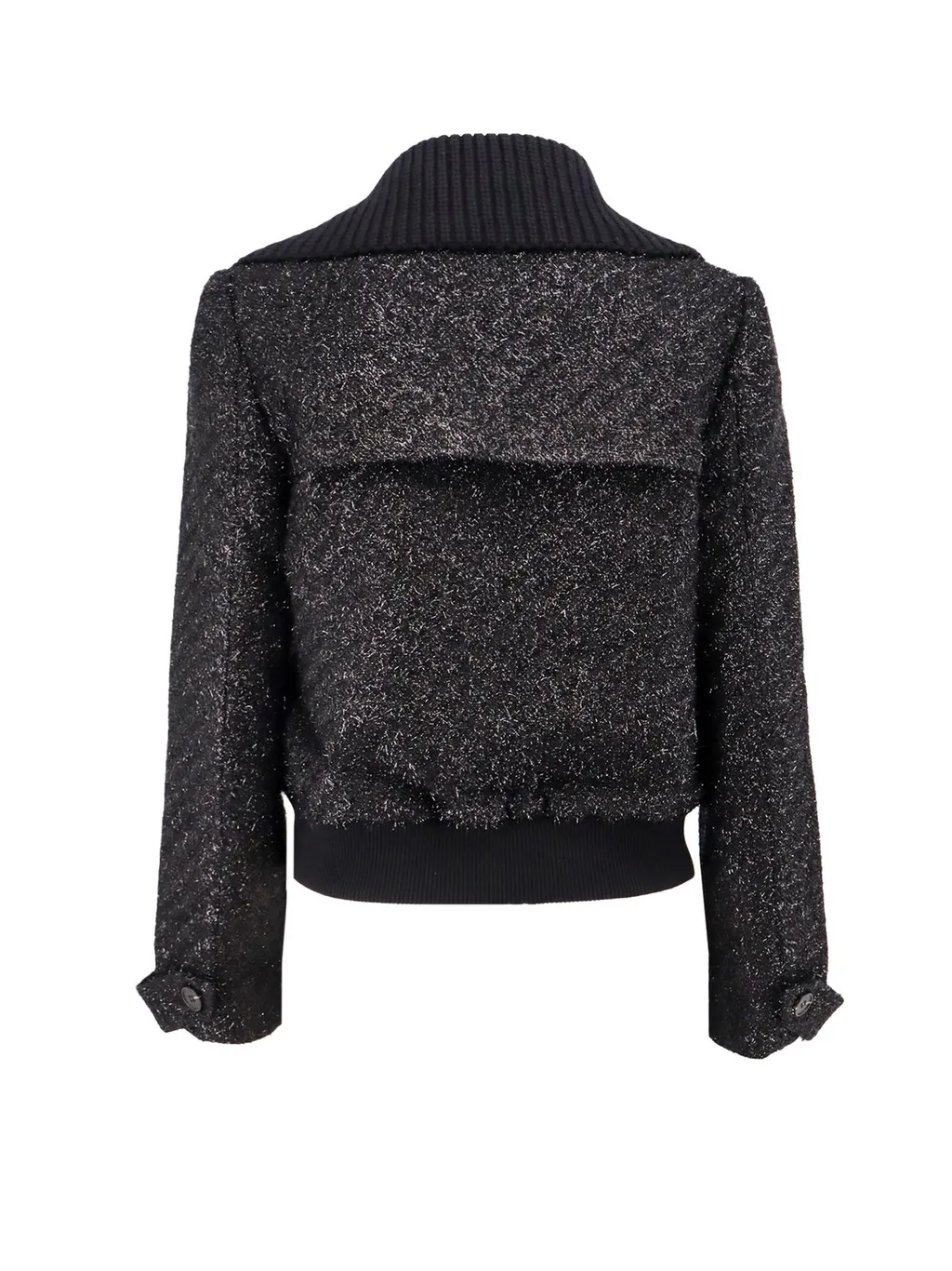 Self-Portrait Metallic-Effect Zip-Up Jacket