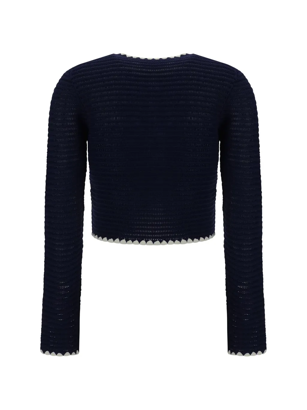 Self-Portrait Cropped Crochet Cardigan