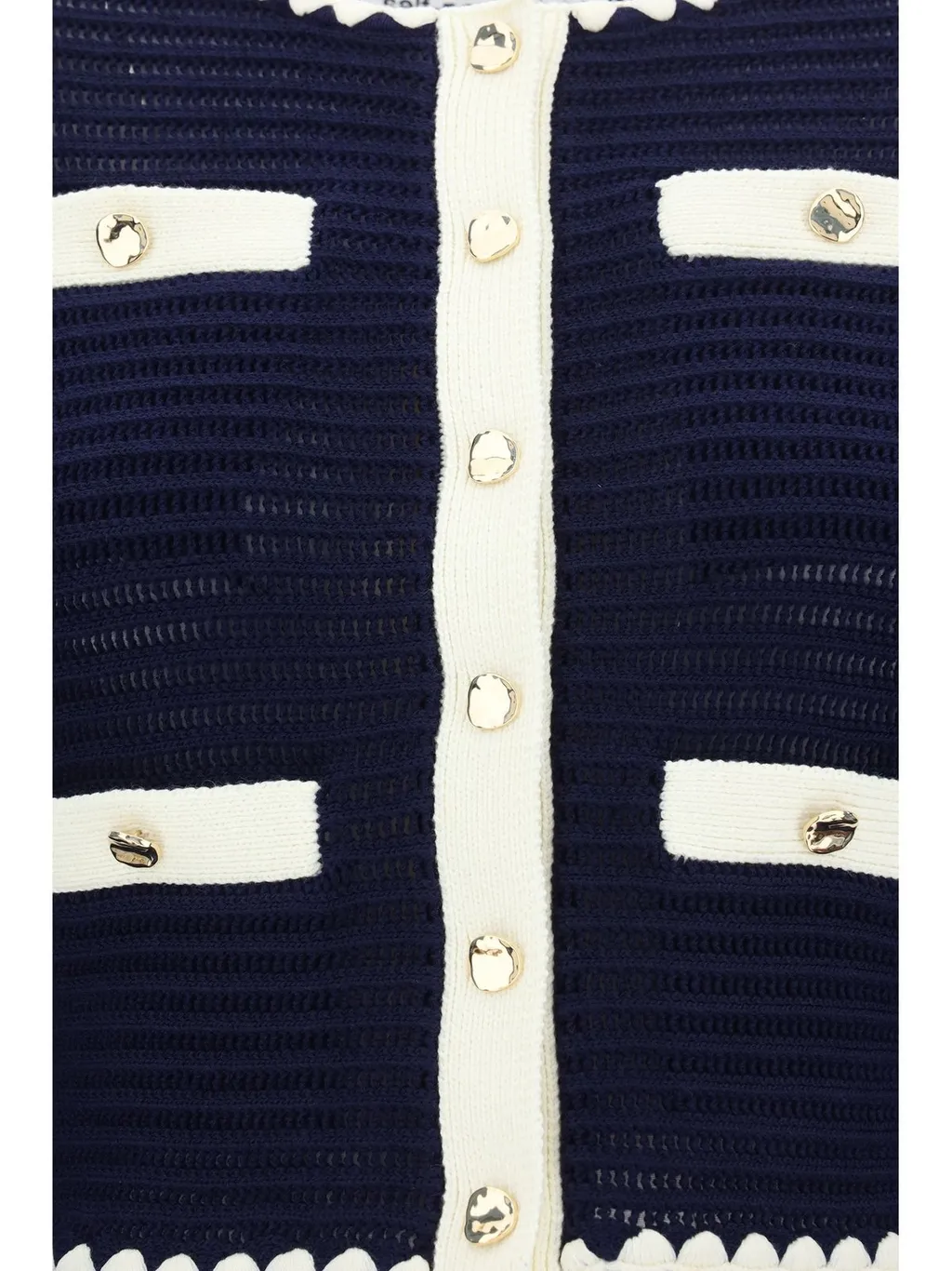Self-Portrait Cropped Crochet Cardigan