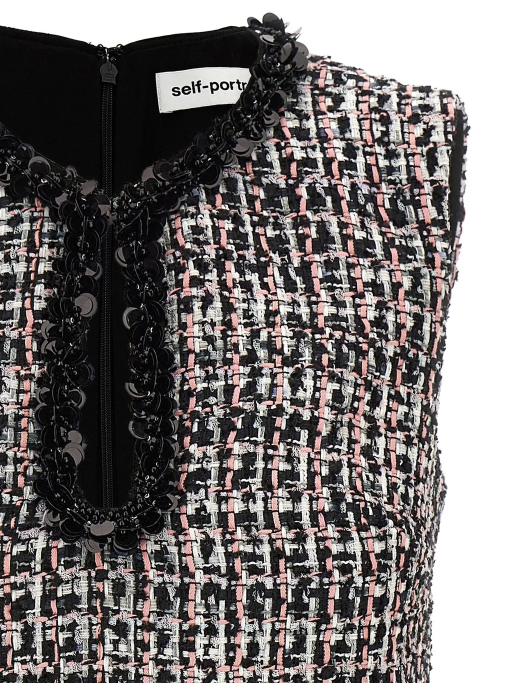 Self-Portrait Boucle Embellished Mini Dress