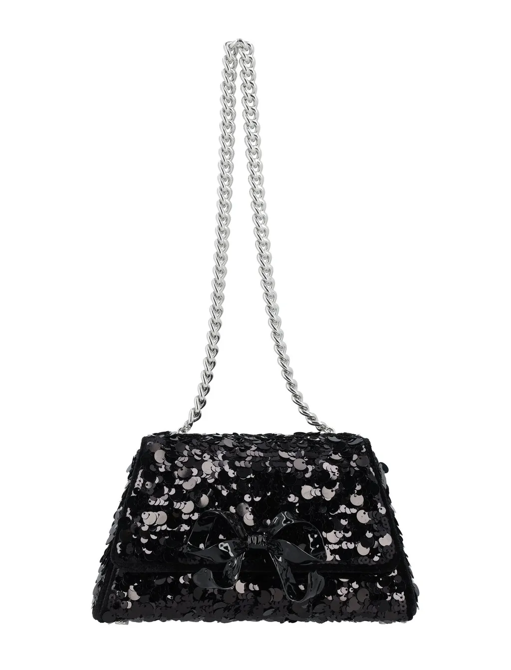 Self-Portrait Bow Sequin Embellished Shoulder Bag