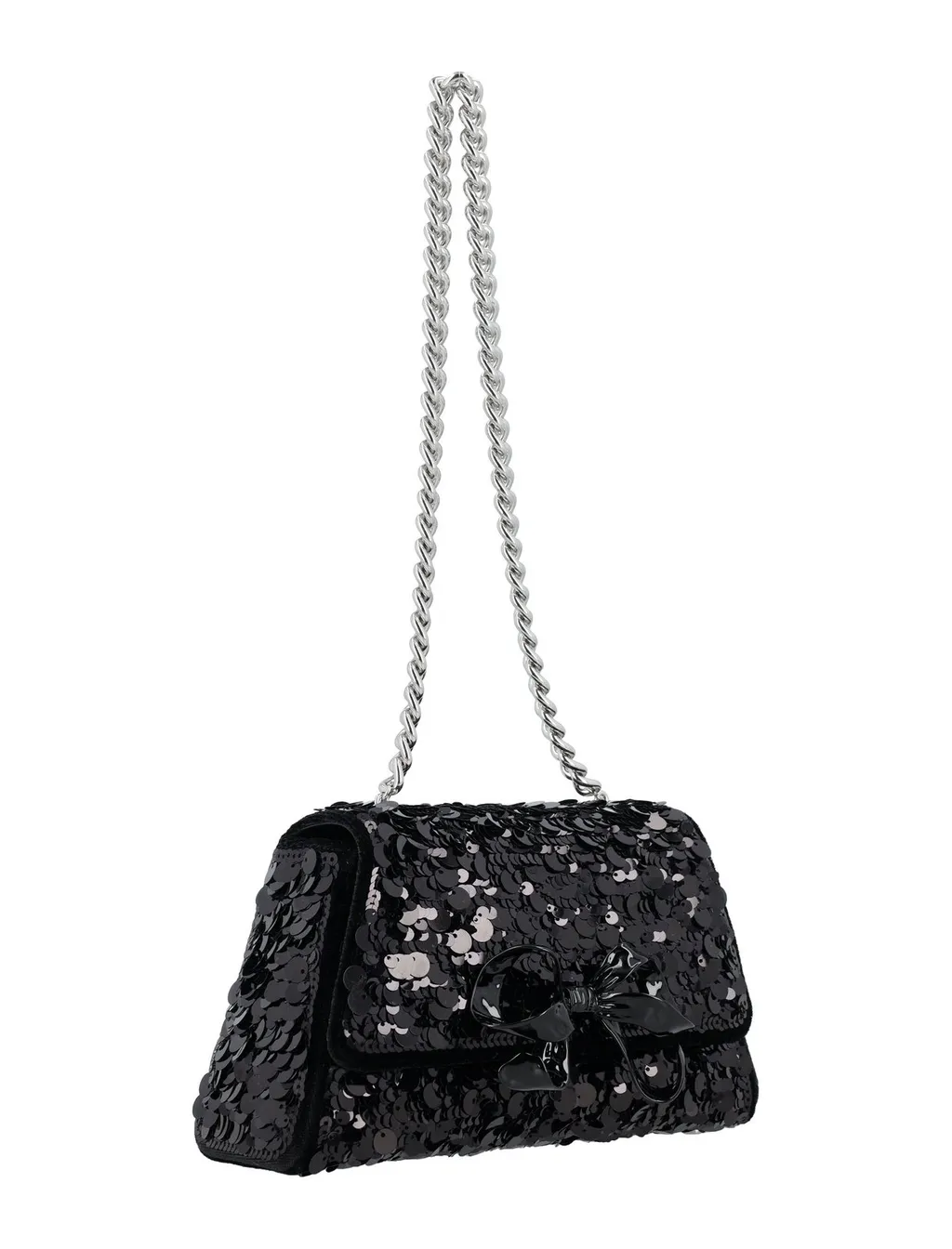 Self-Portrait Bow Sequin Embellished Shoulder Bag