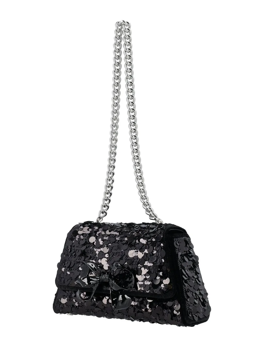 Self-Portrait Bow Sequin Embellished Shoulder Bag