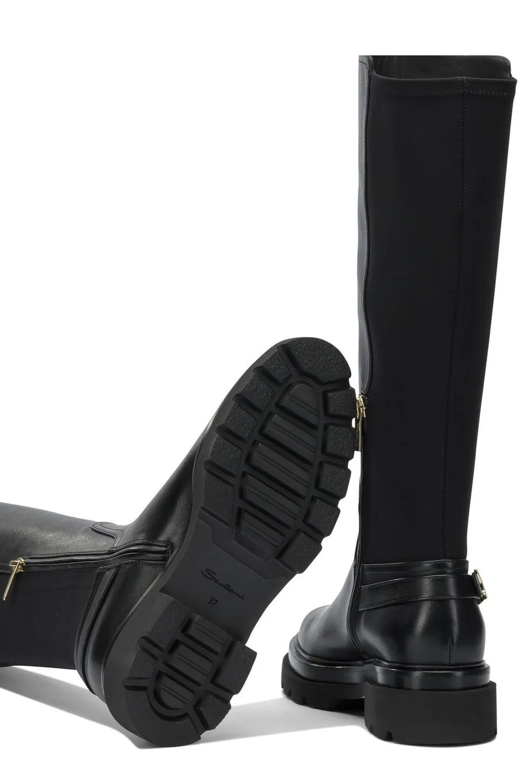 Santoni Panelled Knee-High Boots