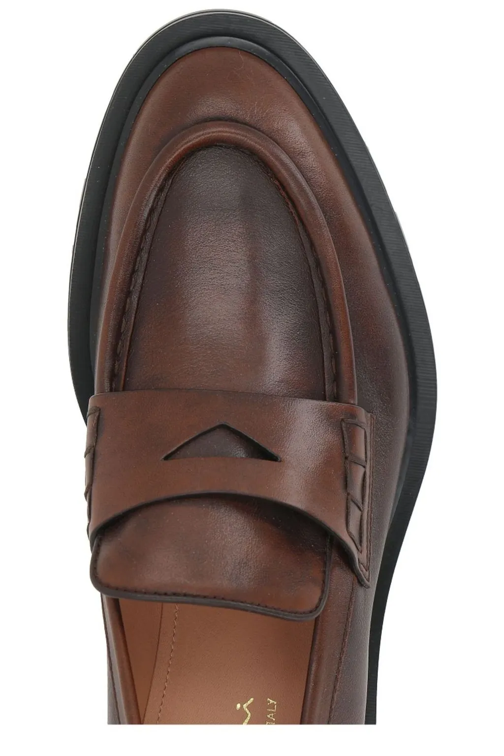 Santoni Leather Penny Loafers
