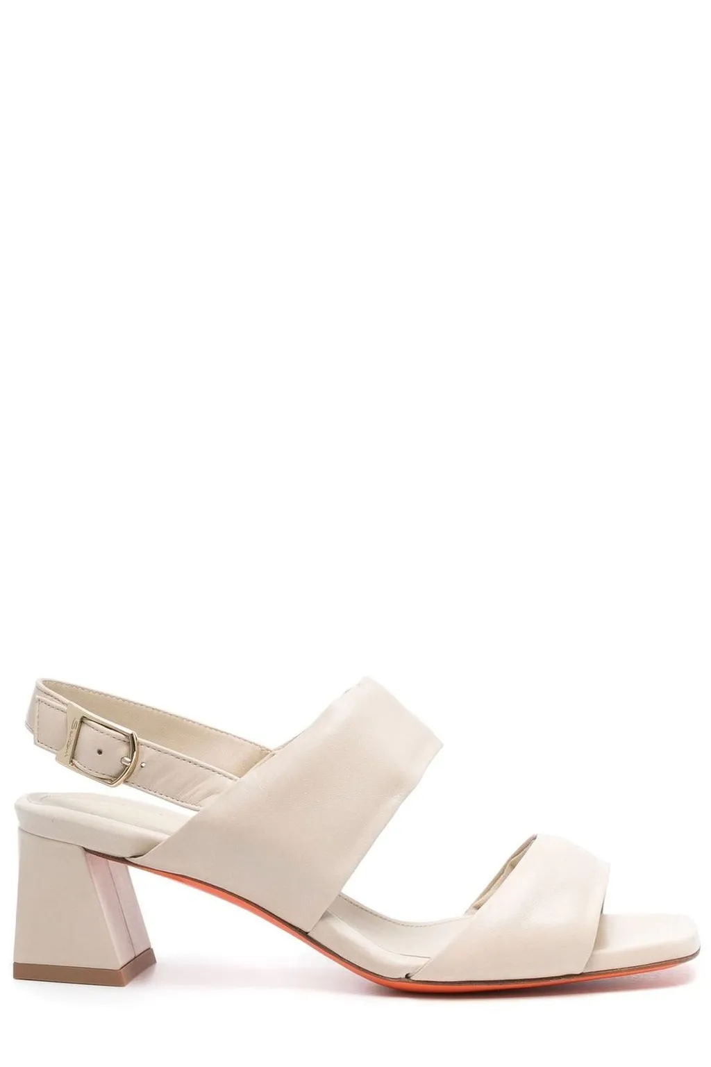 Santoni Double-Strap Block Heeled Slingback Sandals