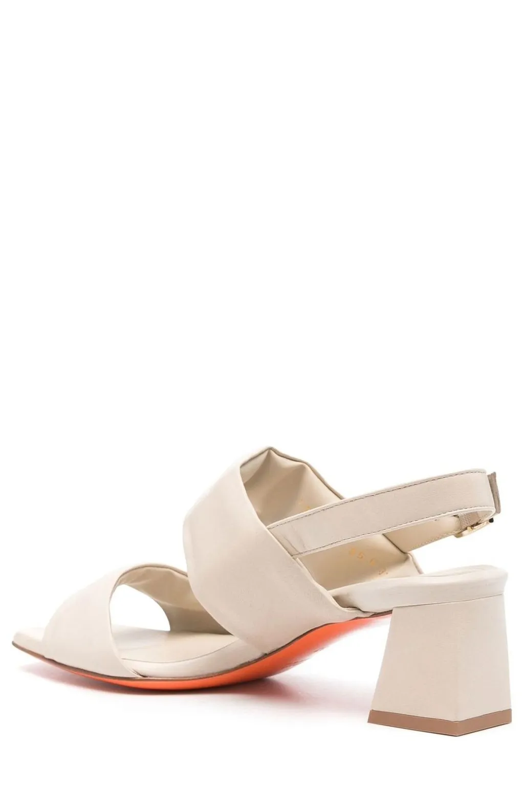 Santoni Double-Strap Block Heeled Slingback Sandals