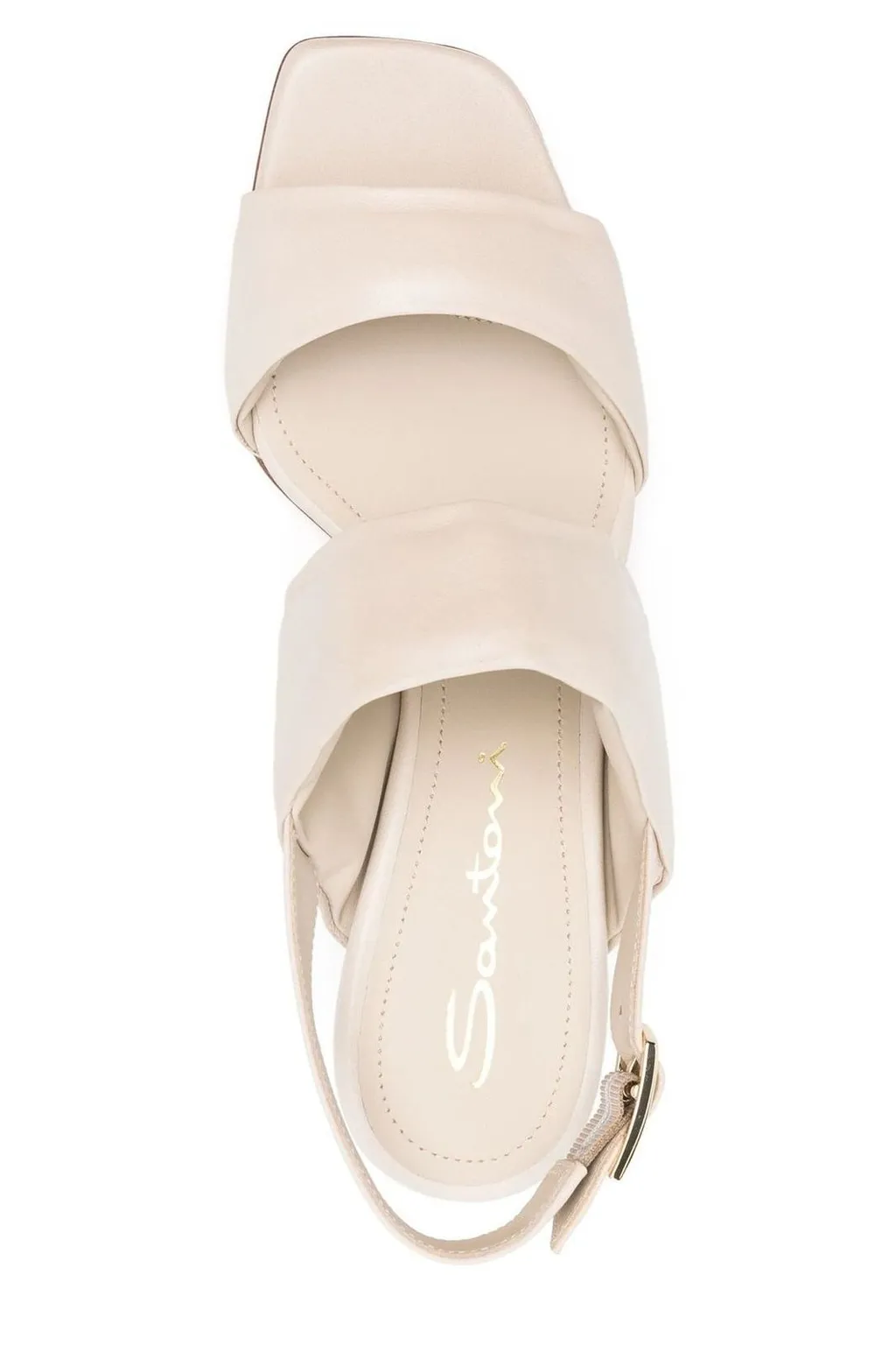 Santoni Double-Strap Block Heeled Slingback Sandals