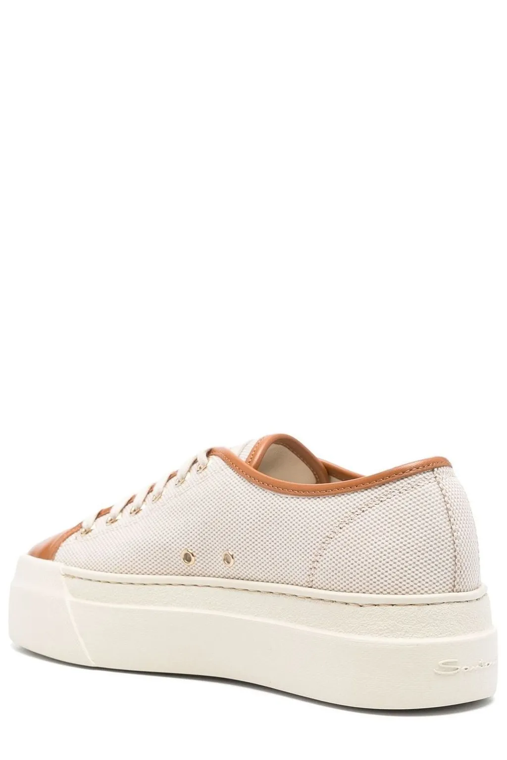 Santoni Logo Detailed Platform Mesh Sneakers