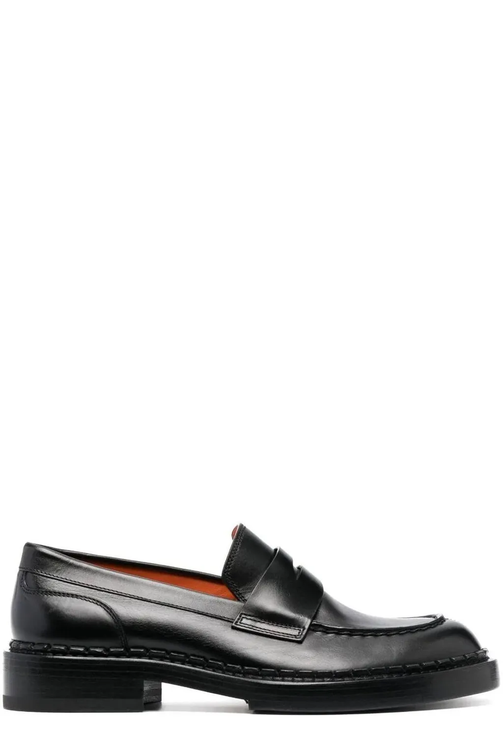 Santoni Round Toe Slip-On Loafers