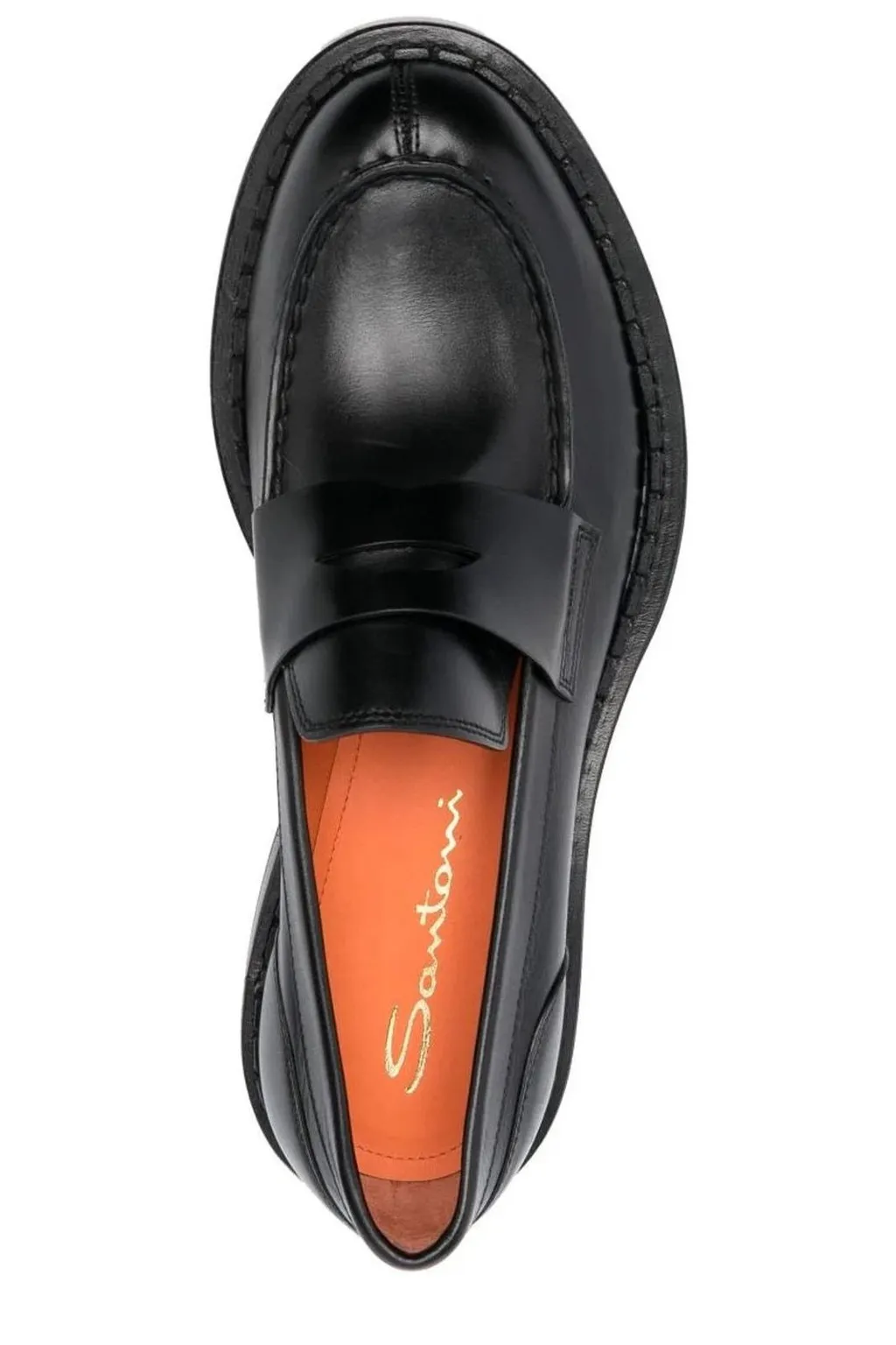 Santoni Round Toe Slip-On Loafers