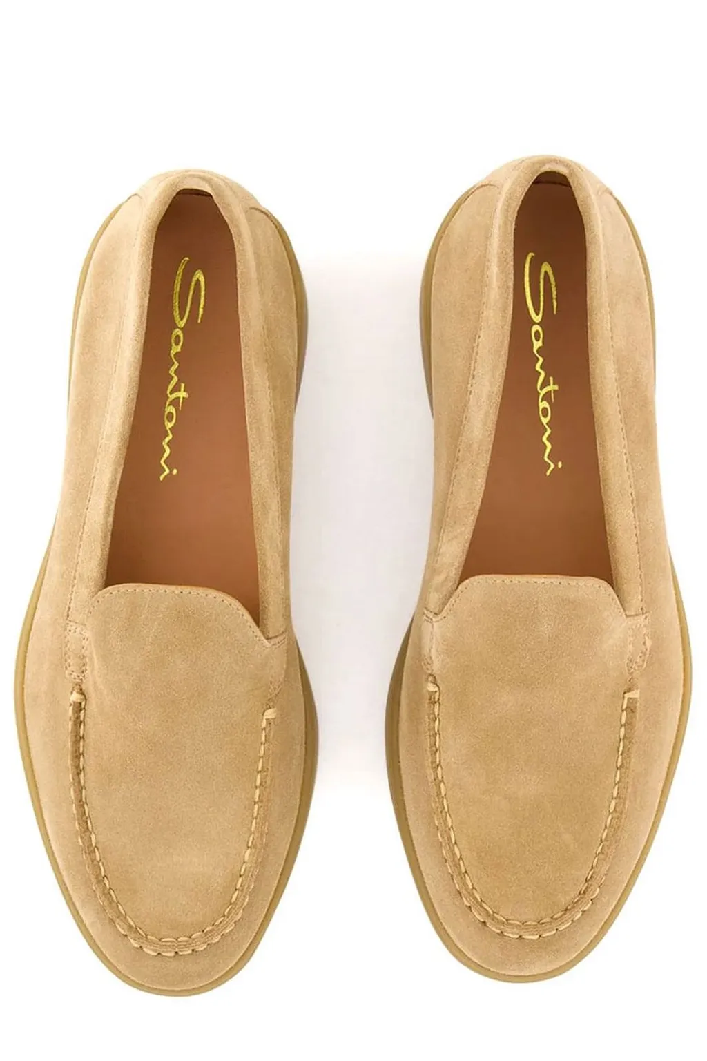 Santoni Almond Toe Slip-On Loafers