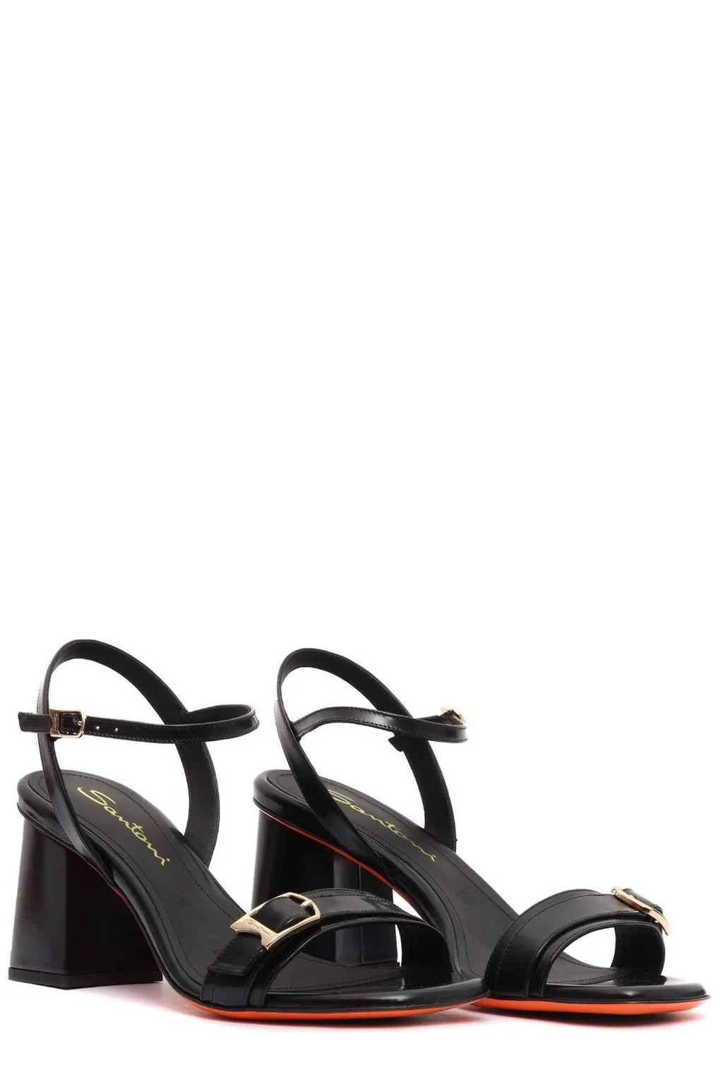 Santoni Buckle Detailed Mid-Heel Sandals