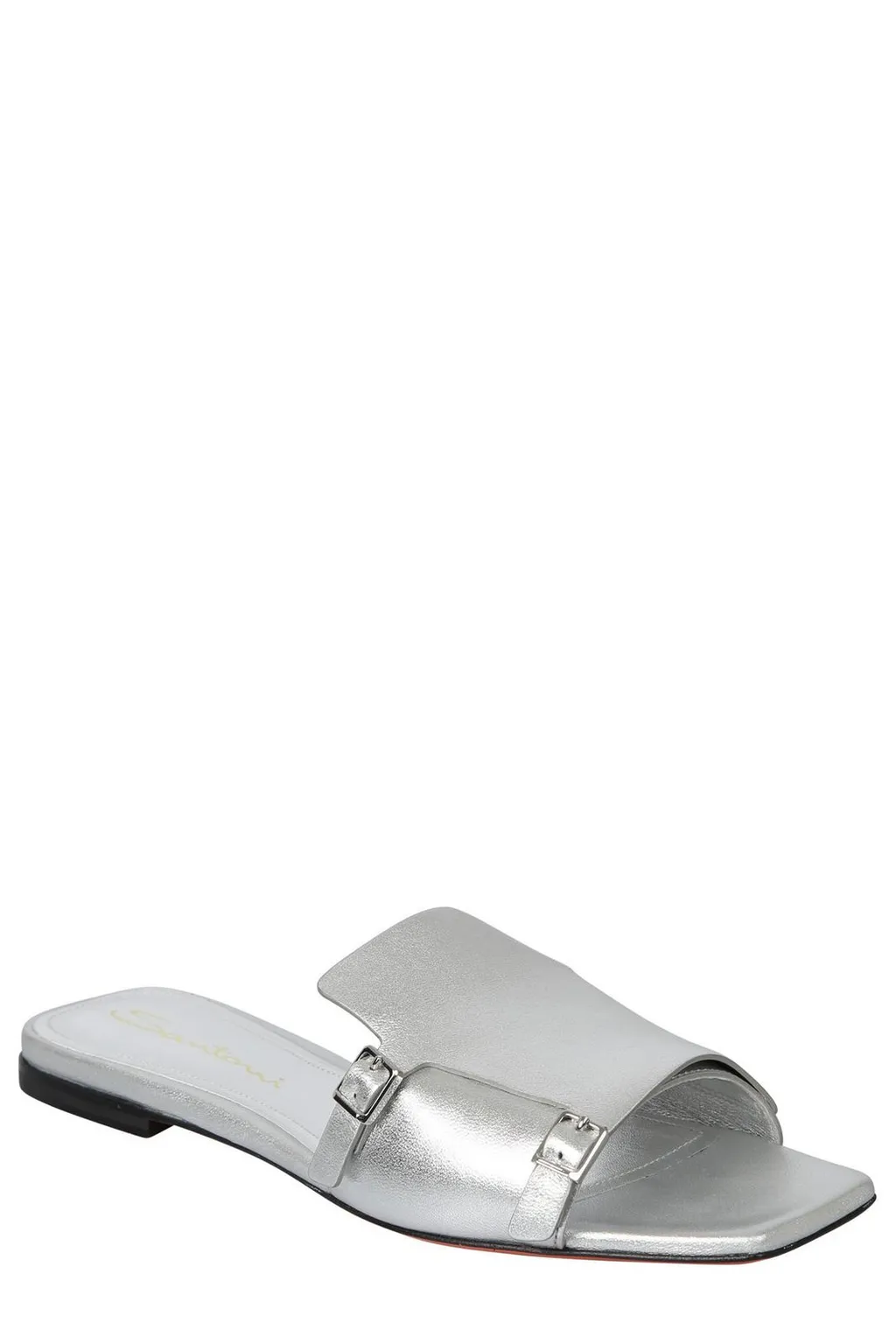 Santoni Double Buckle Square-Toe Sandals