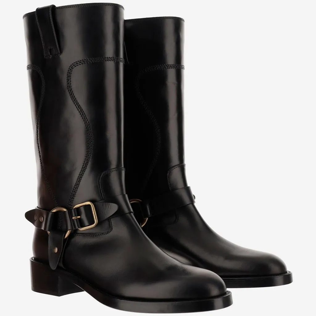 Sartore Buckled Knee-High Boots