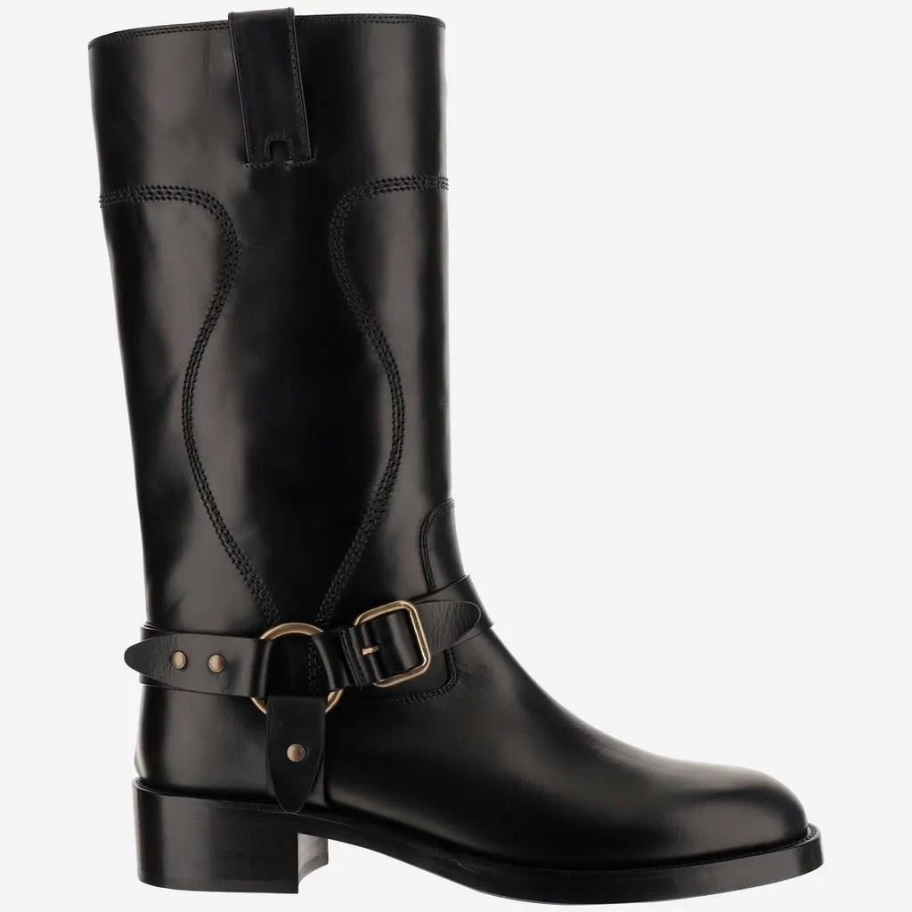 Sartore Buckled Knee-High Boots