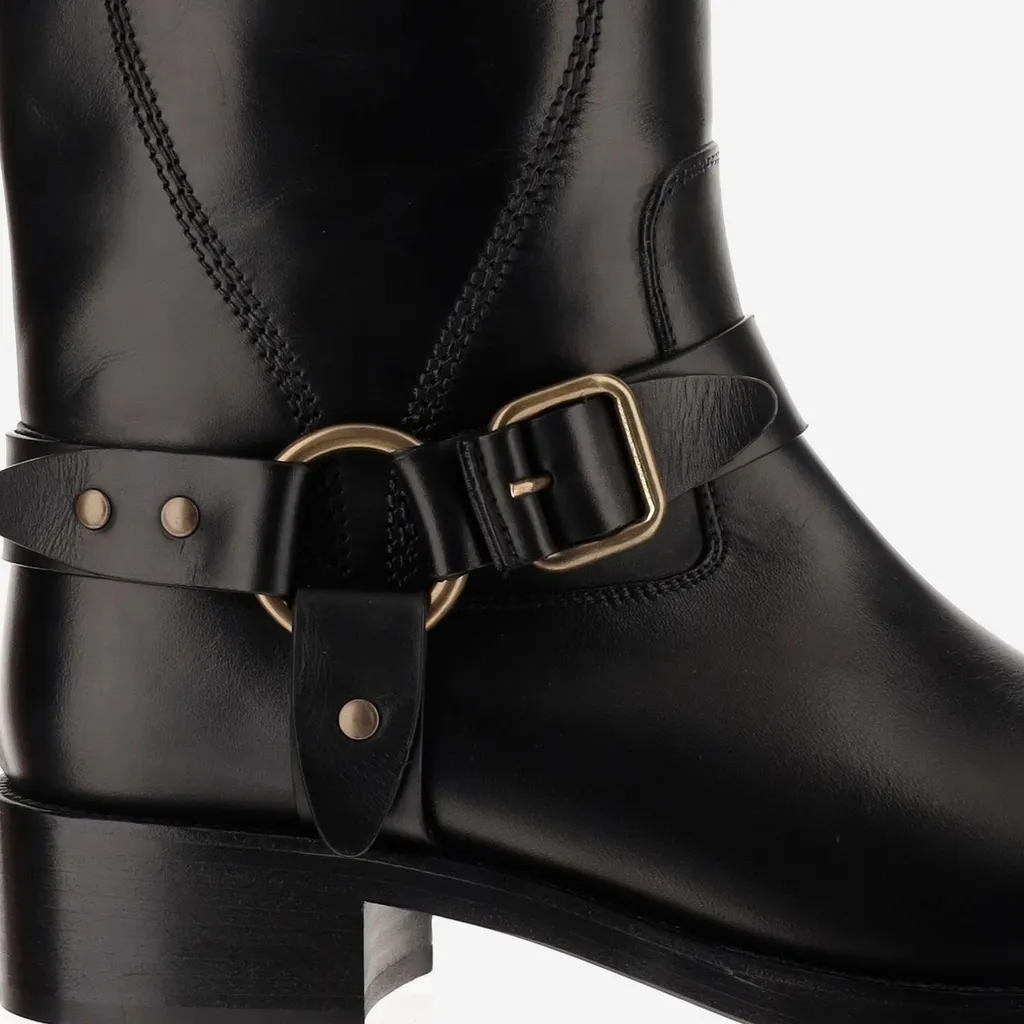Sartore Buckled Knee-High Boots