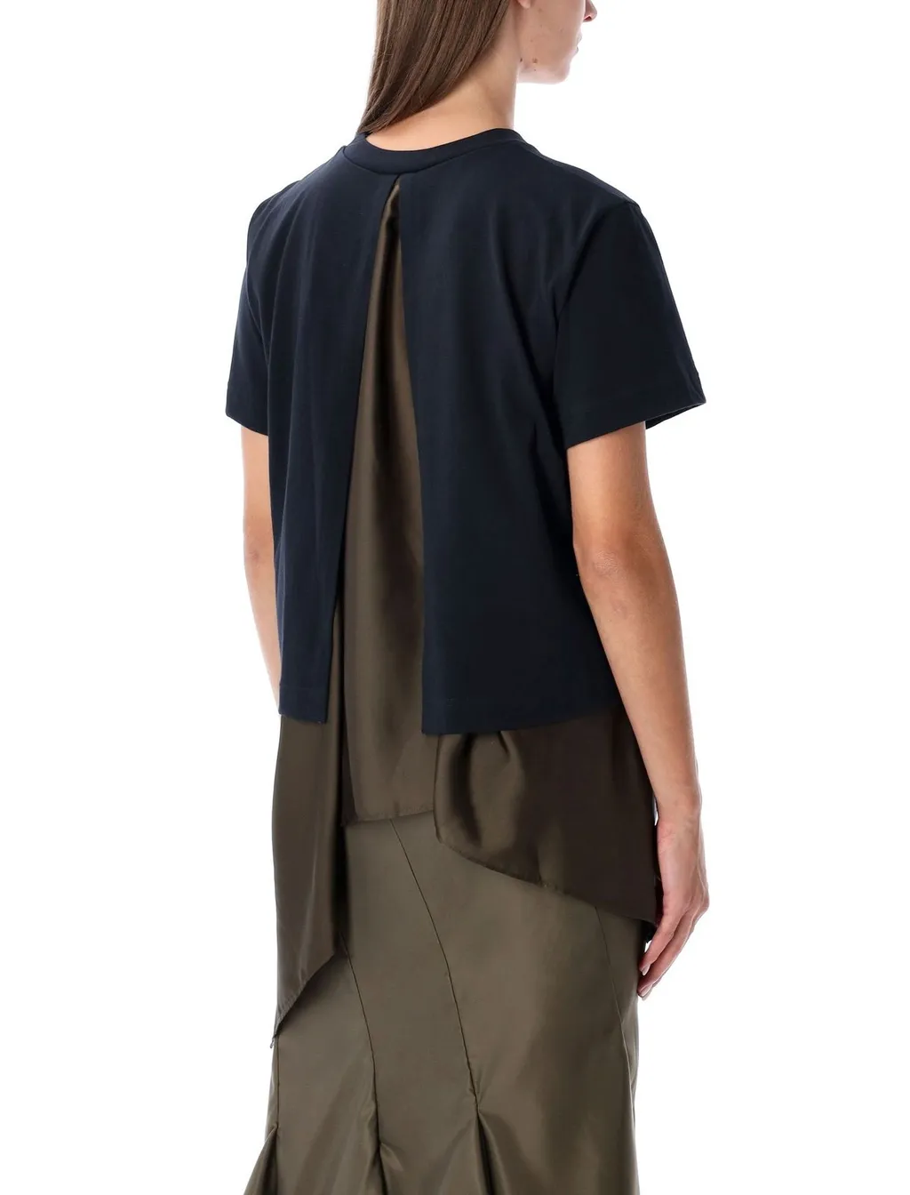 Sacai Draped-Hem Asymmetric T-Shirt