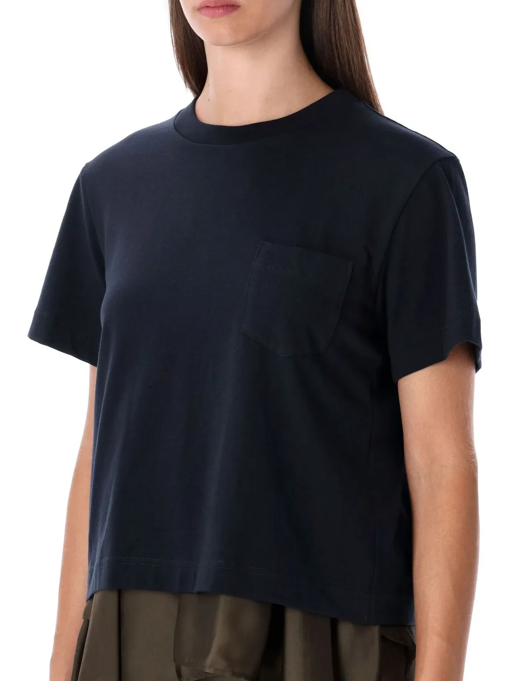 Sacai Draped-Hem Asymmetric T-Shirt