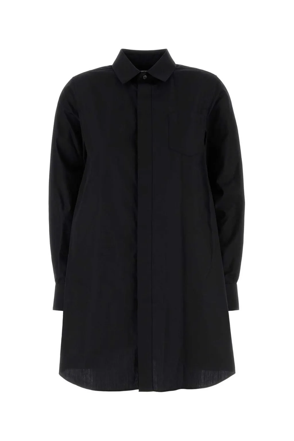 Sacai Long-Sleeved Poplin Shirt Dress