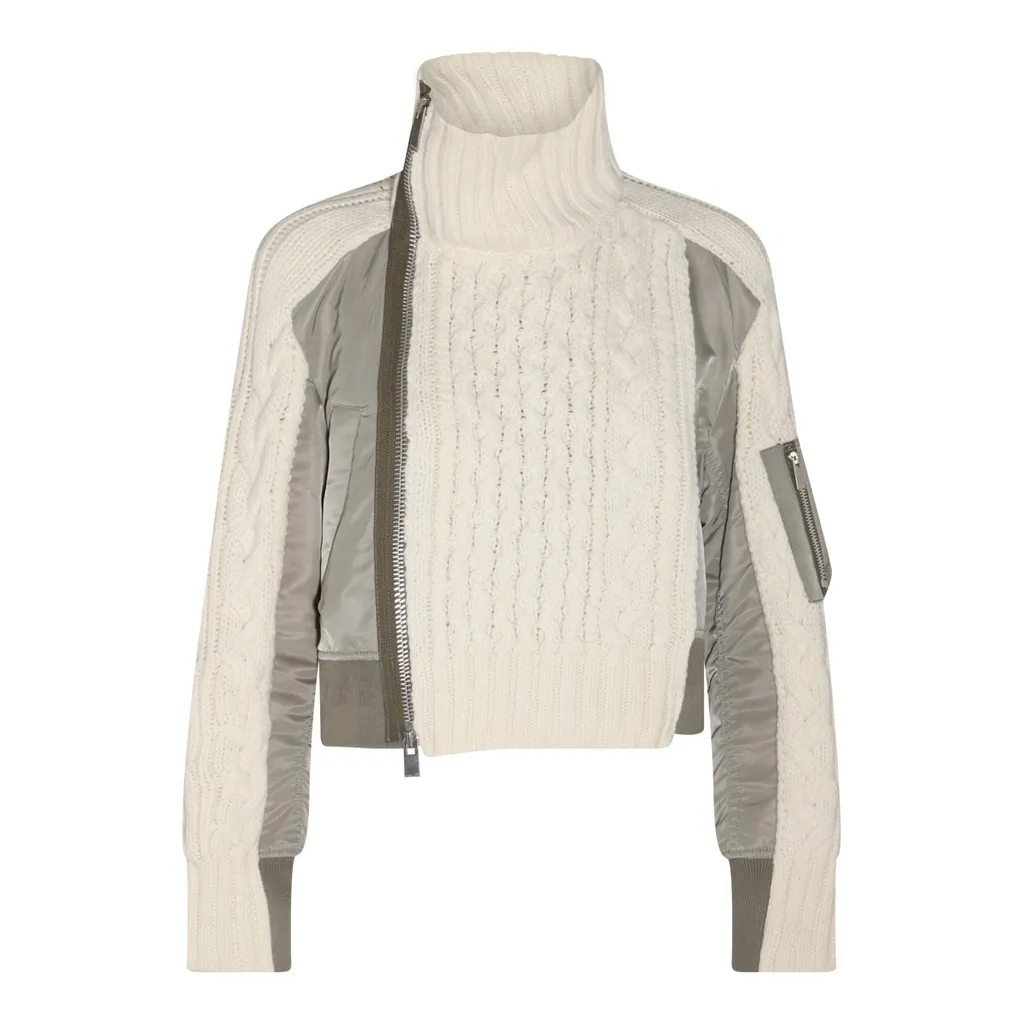 Sacai Panelled Knit Jacket