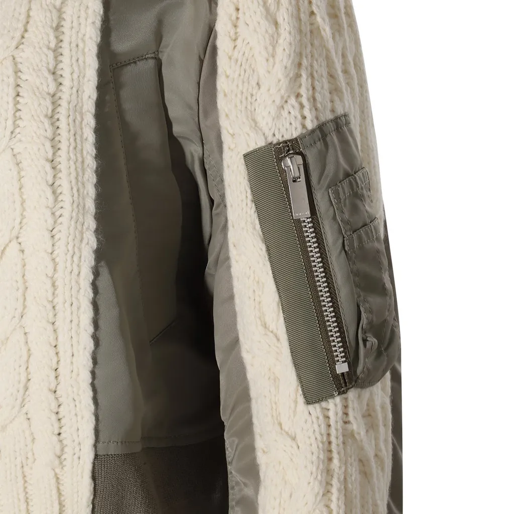 Sacai Panelled Knit Jacket