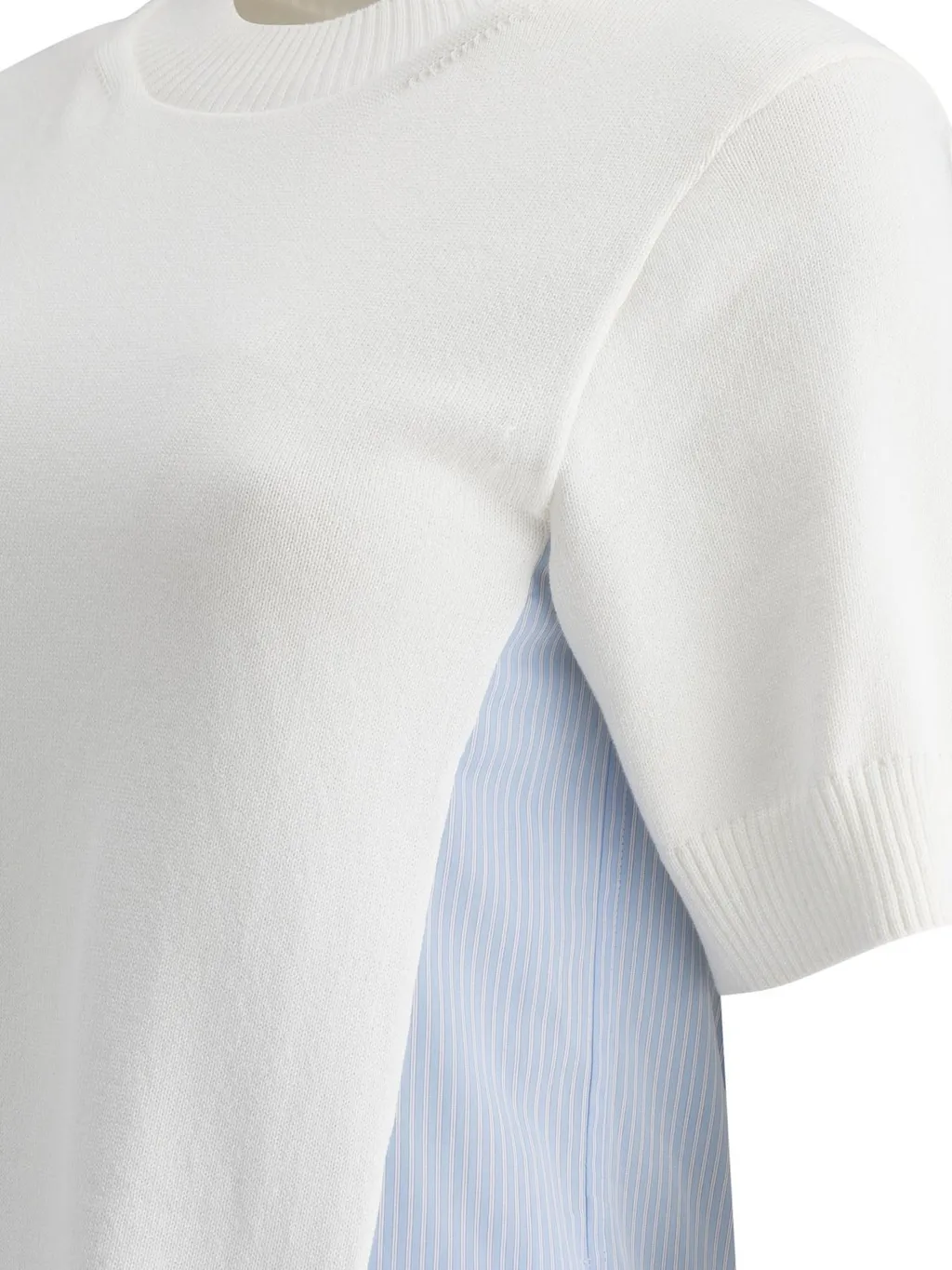 Sacai Poplin Stripe-Detail Dress