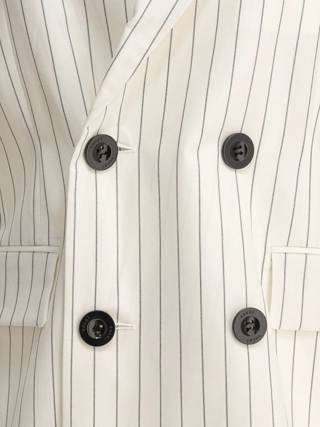 Sacai Striped Panelled Short Sleeved Blazer