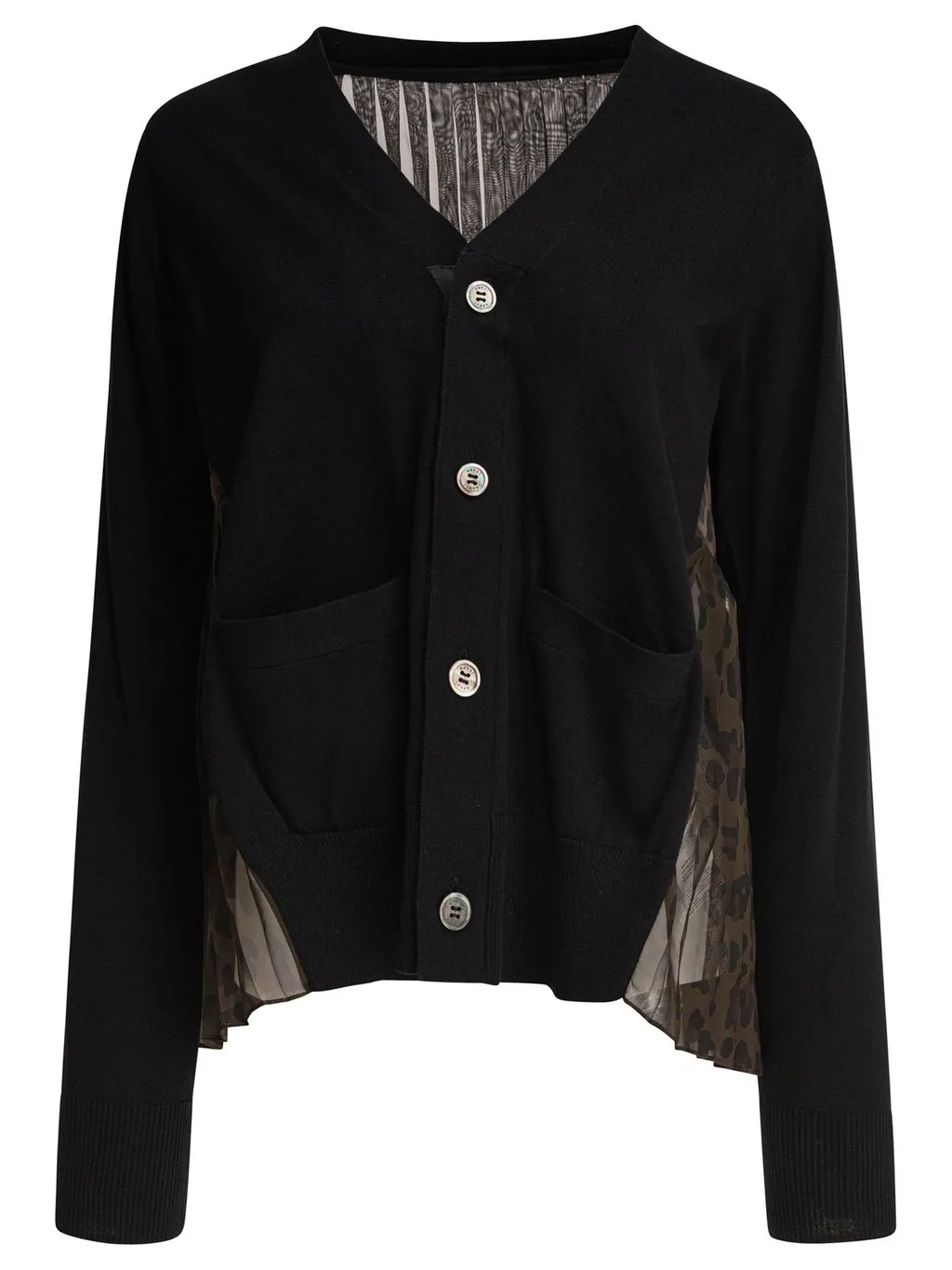 Sacai Leopard Printed Knit Cardigan
