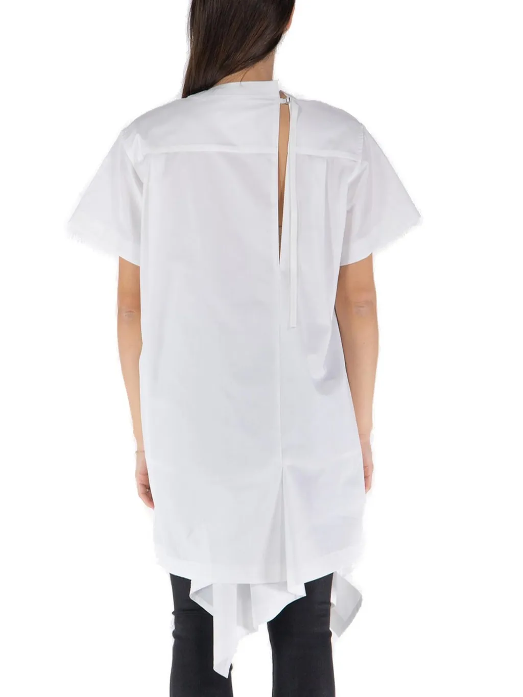 Sacai Short-Sleeved Asymmetric Hem T-Shirt