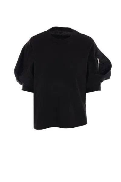Sacai Crewneck Puff-Sleeved T-Shirt