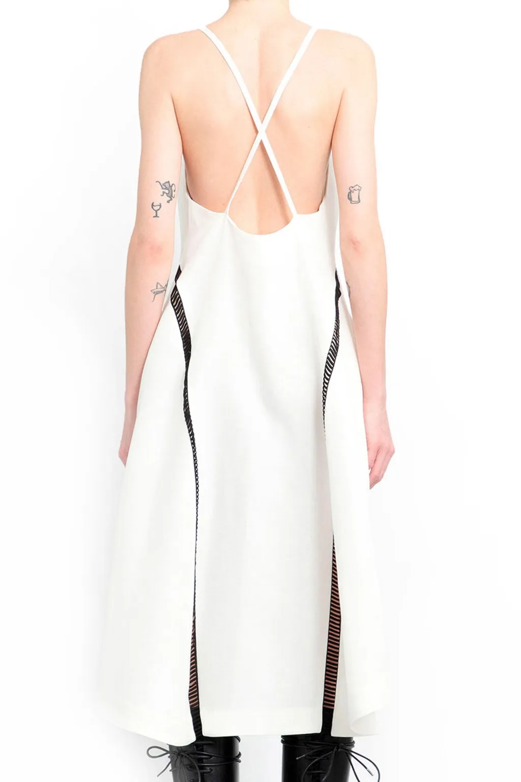 Sacai V-Neck Sleeveless Midi Dress