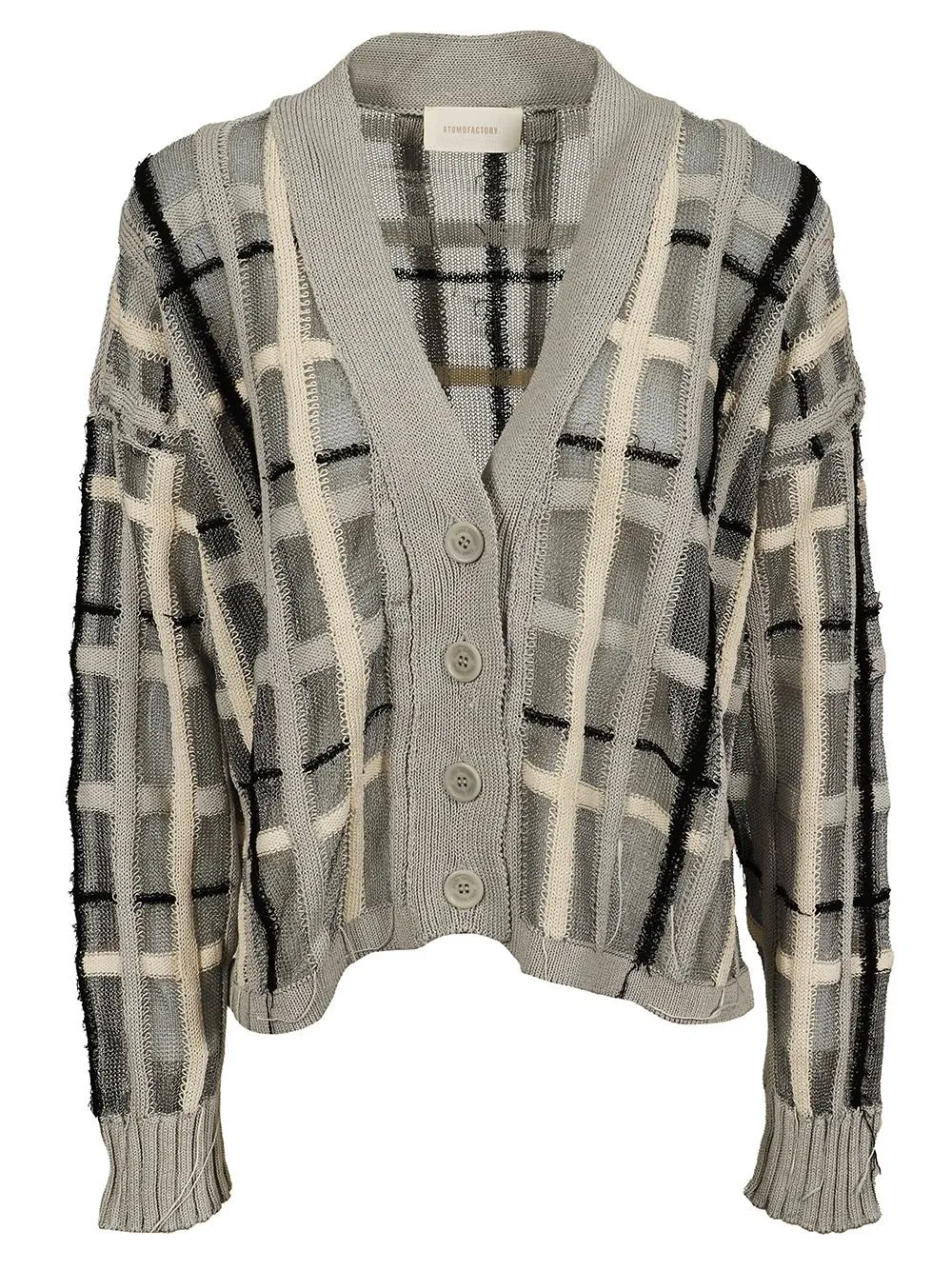Sacchetti Maglierie Check Pattern V-Neck Cardigan