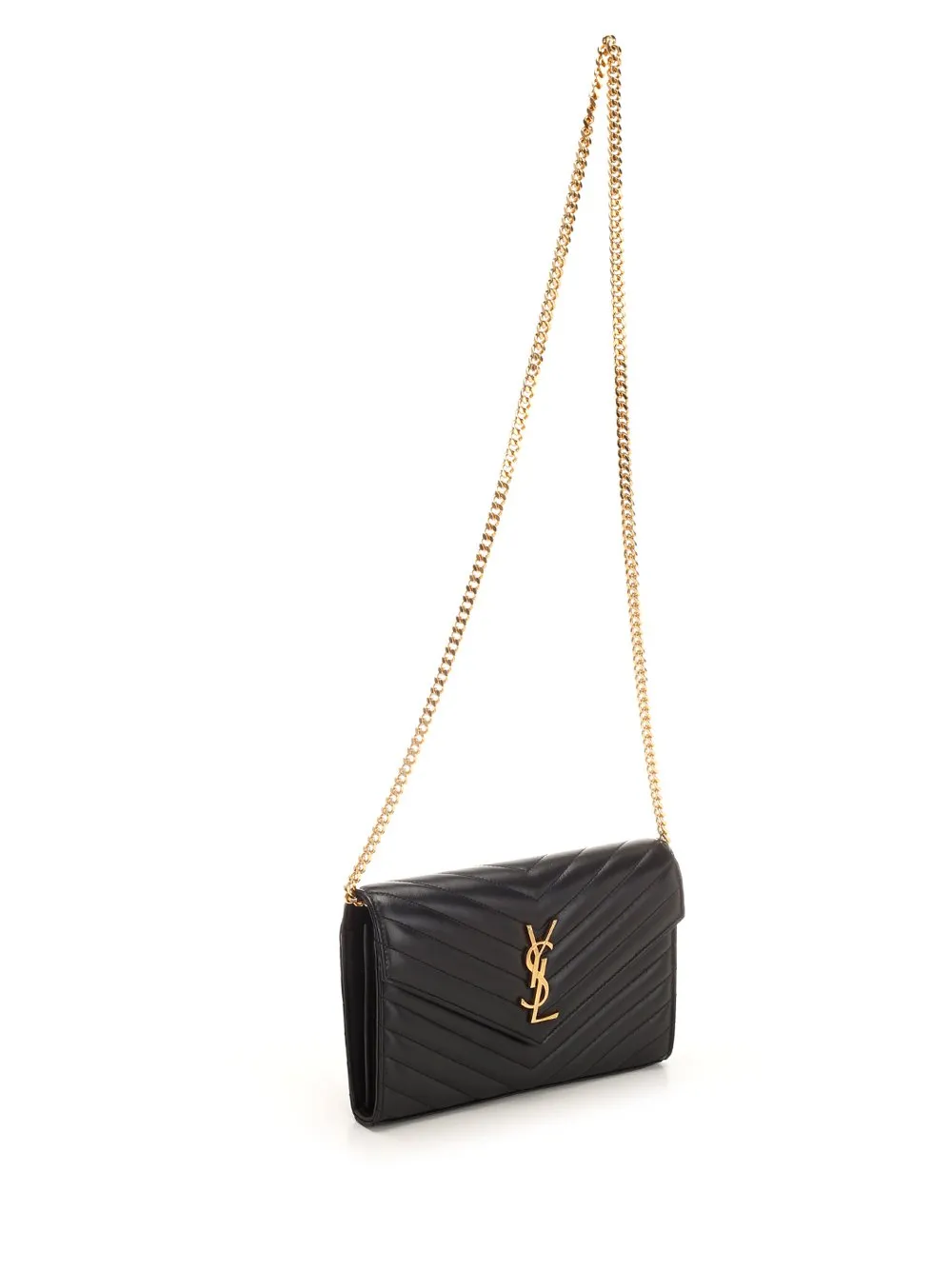 Saint Laurent Cassandre Matelassé Chain Wallet