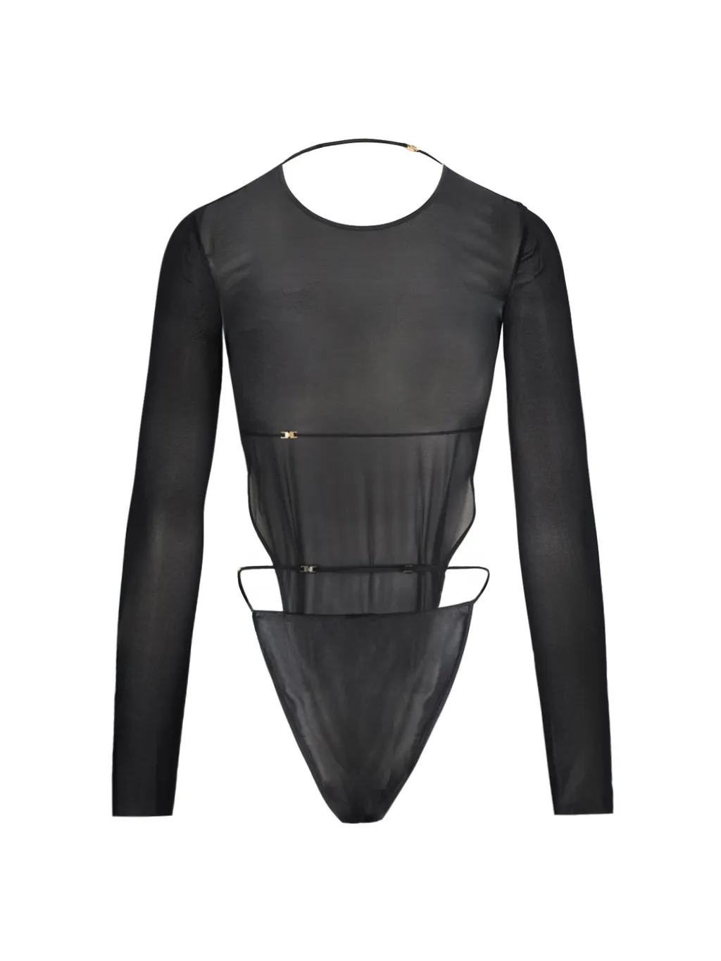 Saint Laurent Backless Long-Sleeved Bodysuit
