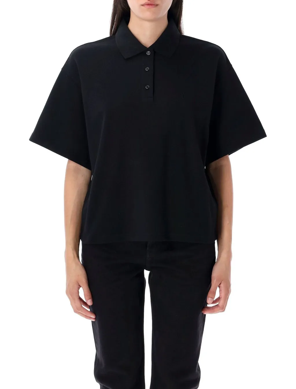 Saint Laurent Cassandre Short-Sleeved Polo Shirt