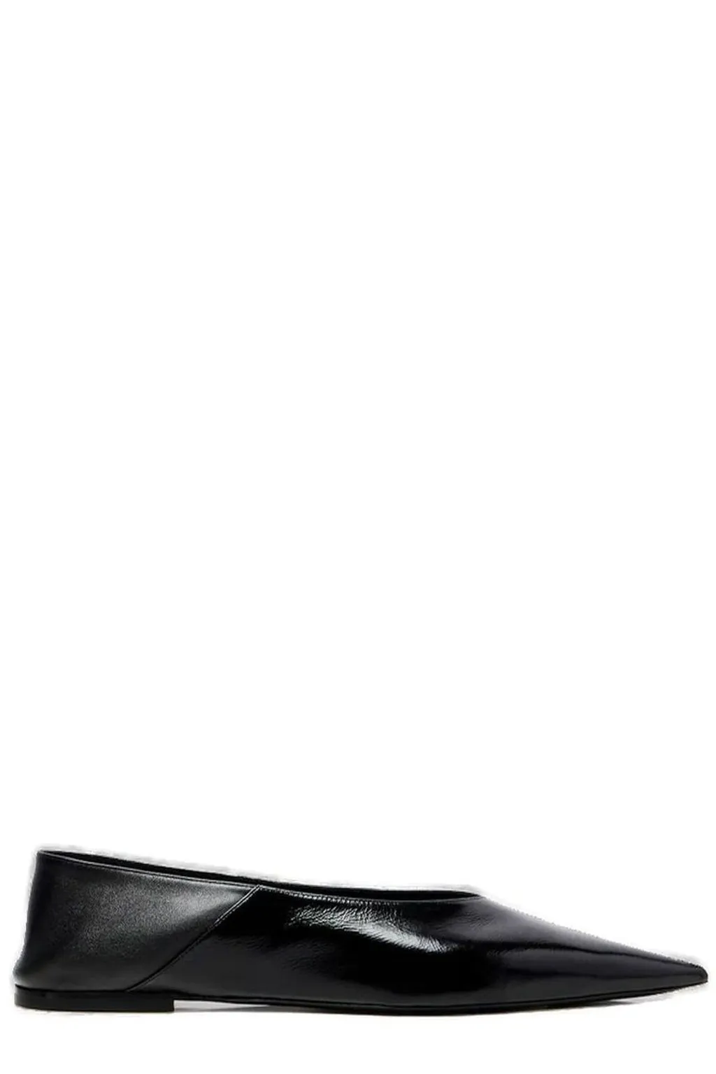 Saint Laurent Nour Pointed Toe Slip-On Flat Shoes