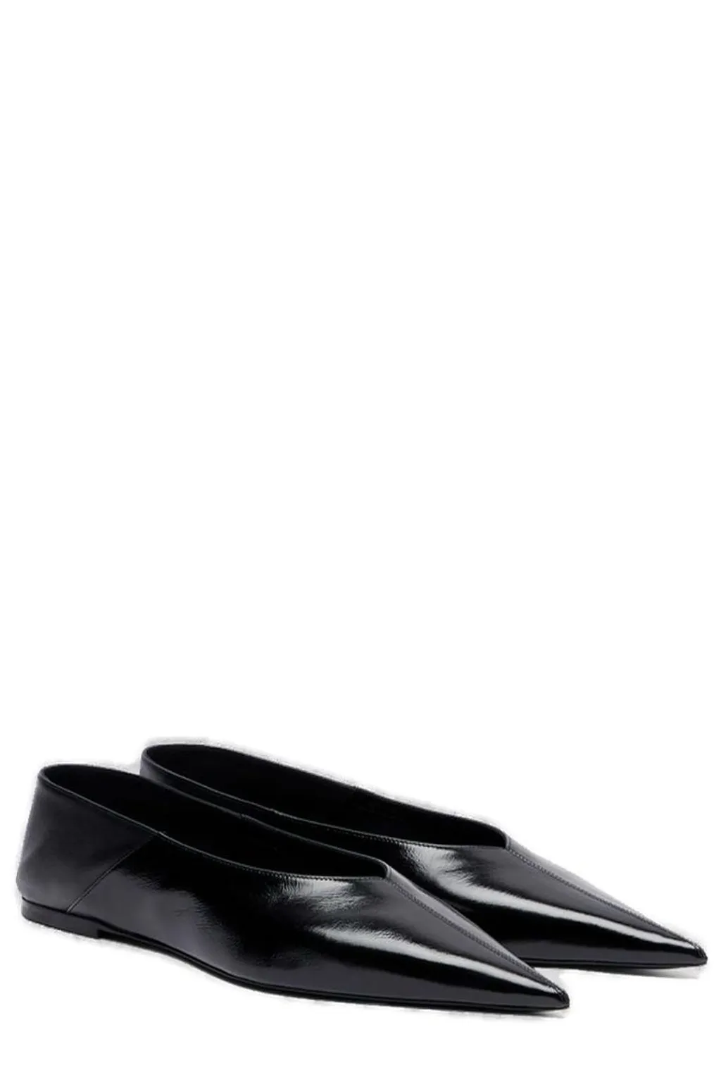 Saint Laurent Nour Pointed Toe Slip-On Flat Shoes