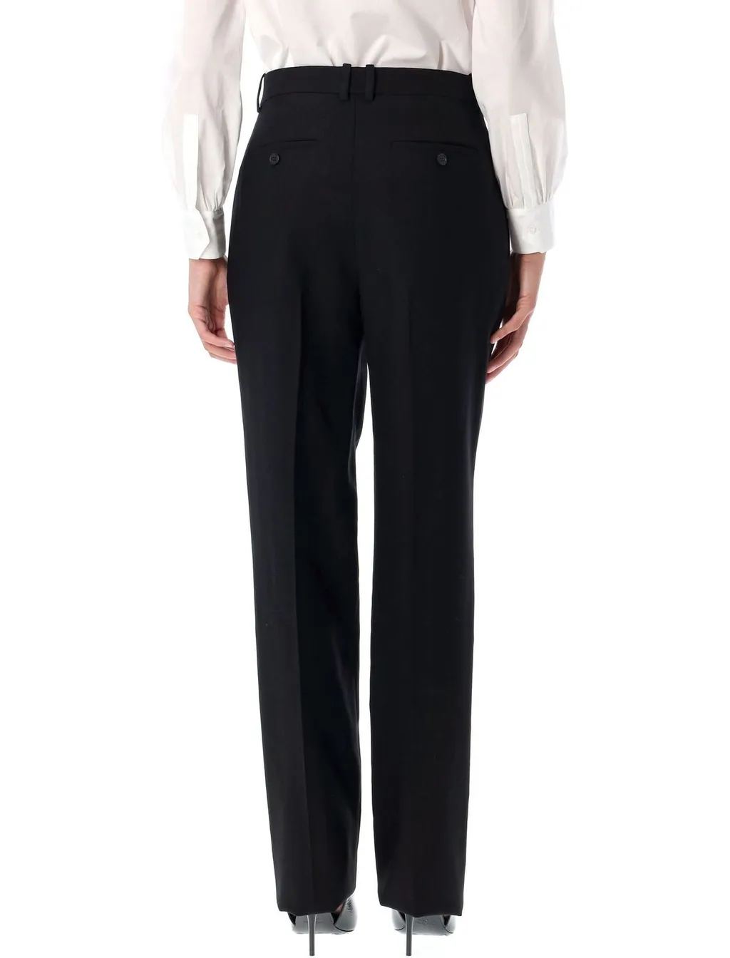 Saint Laurent Pleated Straight Leg Pants