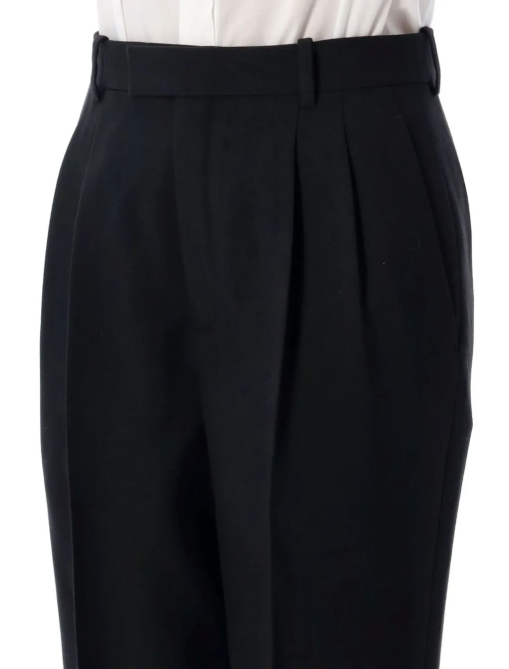 Saint Laurent Pleated Straight Leg Pants