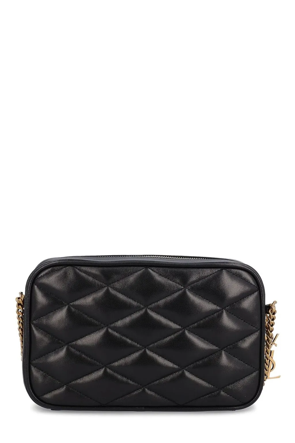 Saint Laurent Logo Plaque Zip-Up Shoulder Bag