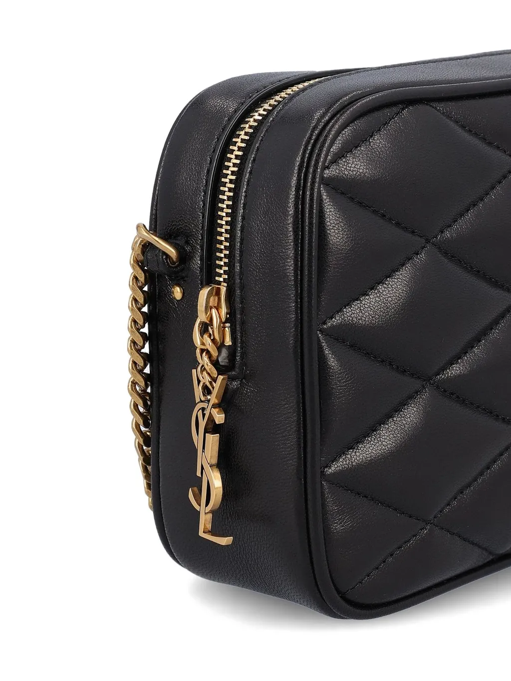 Saint Laurent Logo Plaque Zip-Up Shoulder Bag