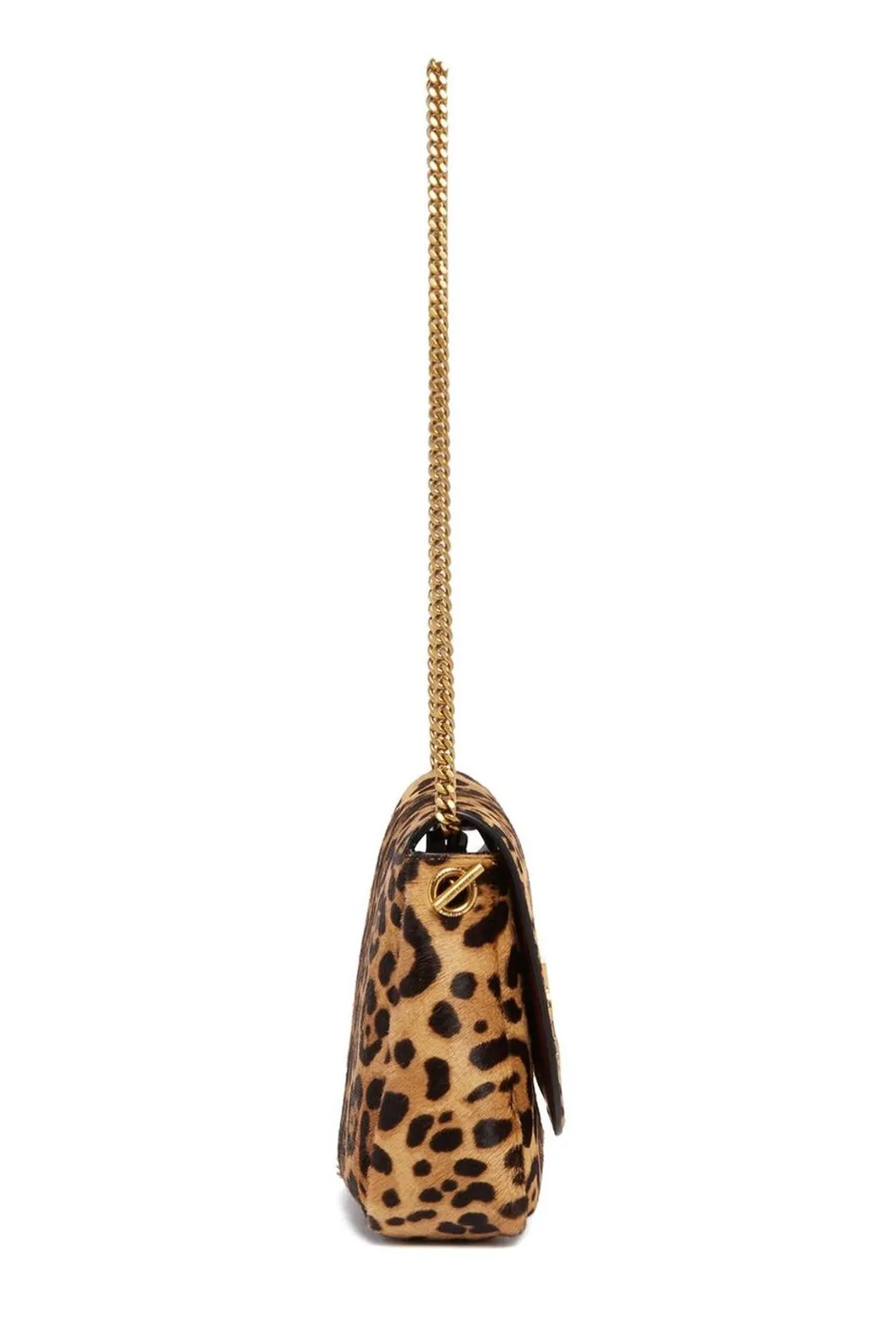Saint Laurent Leopard Patterned Logo Plaque Shoulder Bag