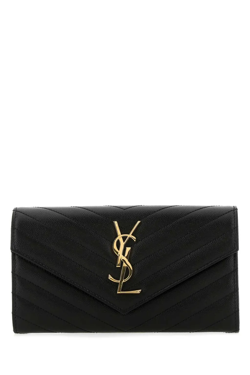 Saint Laurent Grain De Poudre Monogram Wallet