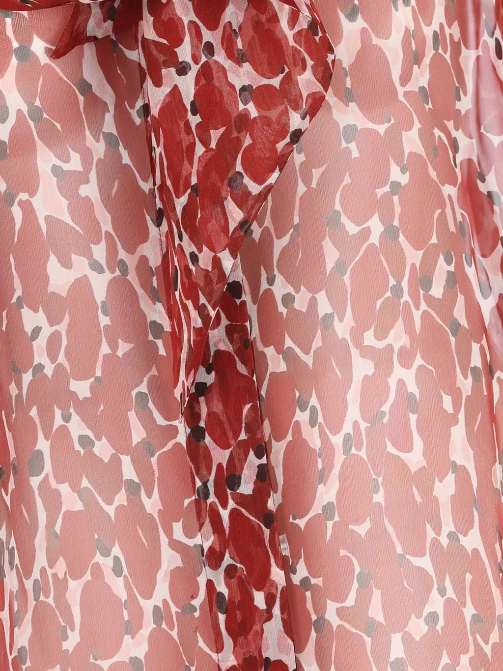 Saint Laurent All-Over Patterned Long-Sleeved Blouse