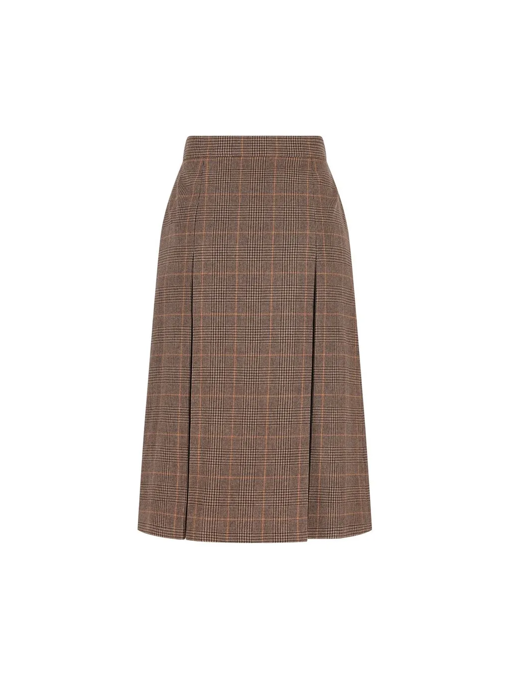 Saint Laurent Checked Midi Skirt
