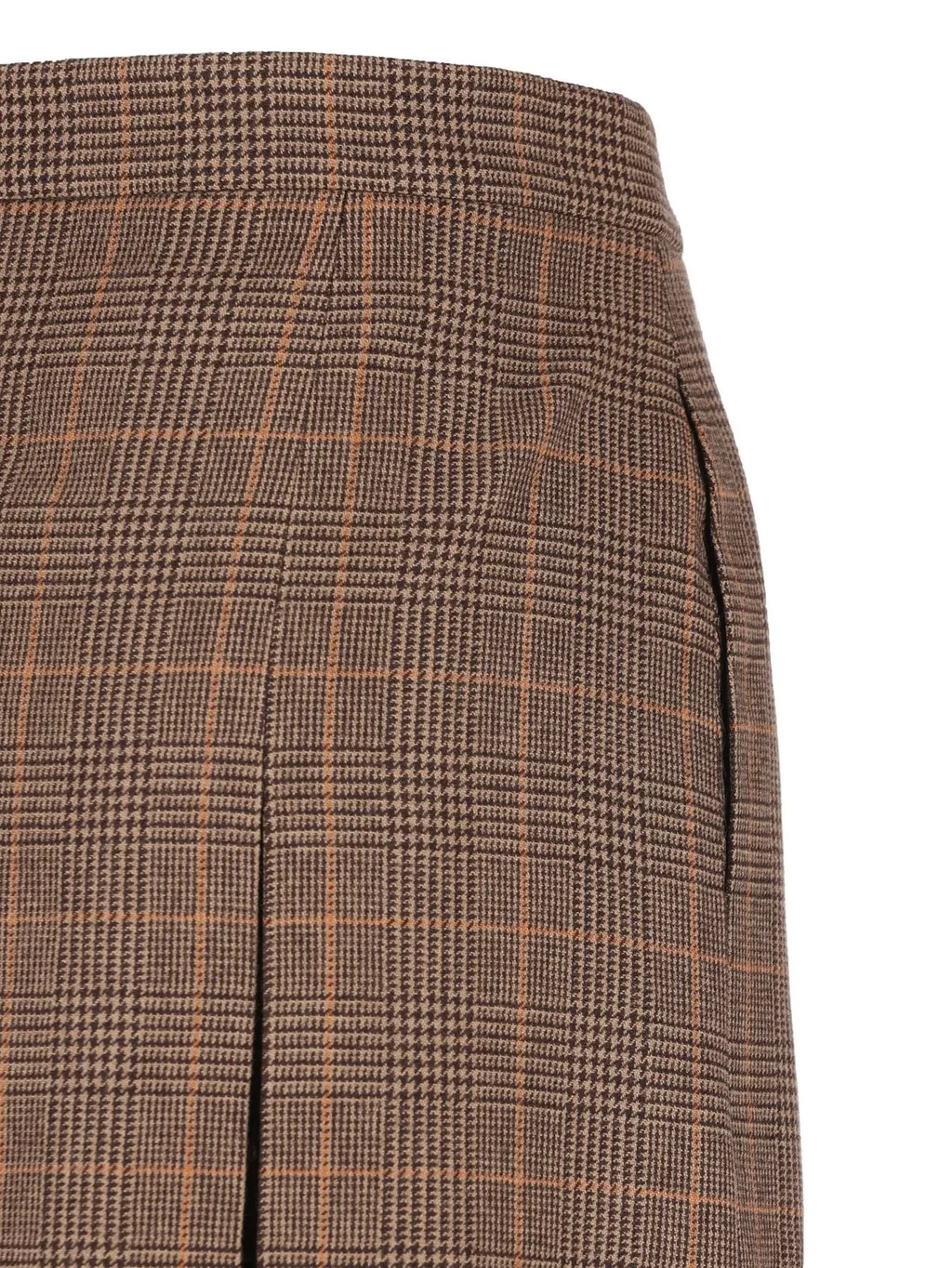 Saint Laurent Checked Midi Skirt