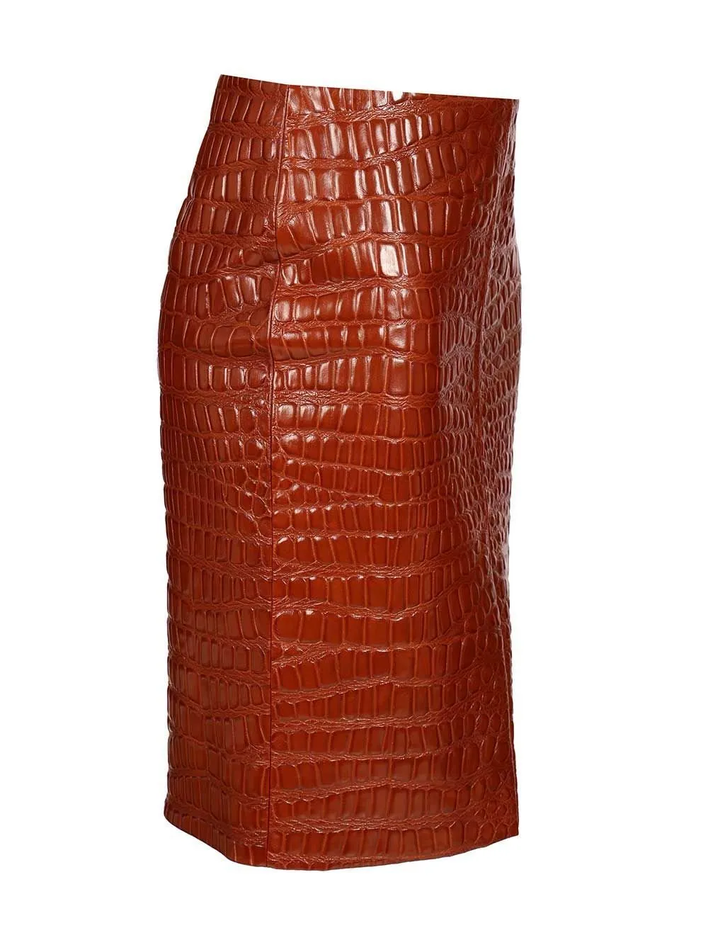 Saint Laurent Embossed Pencil Skirt